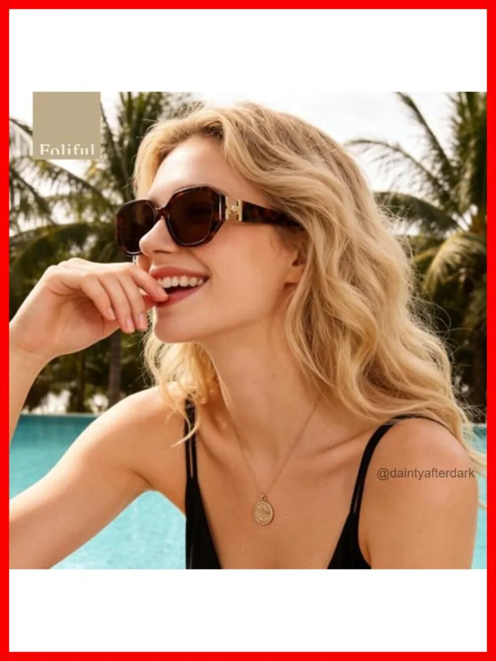 Oversized Polarized Square Frame Sunglasses UV Protection Women Trendy